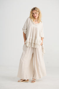 Lucille Linen Pants - Cream