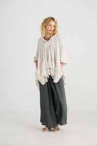 Lucille Linen Pants - Charcoal