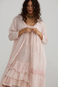 Waterlily ruffled dress. Powder Pink