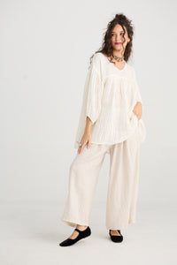 Lucille Linen Pants - Olive Green