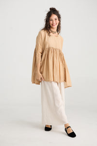 Shalimar Silk/cotton top. Caramel