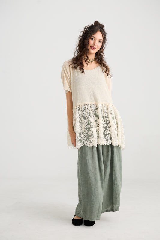 Lucille Linen Pants - Olive Green