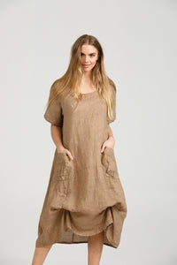 Primavera Linen dress. Mocha