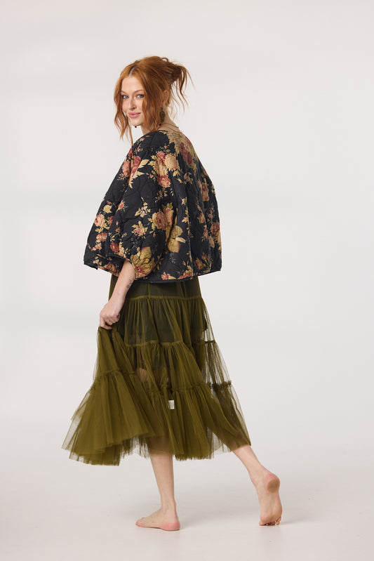 The Ariette Tutu, soft net tulle, romantic fun tutu skirt, Olive Green