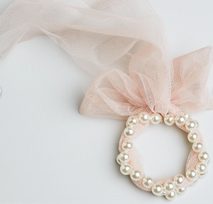 Pearl and Tulle Children's Bracelet - PINK