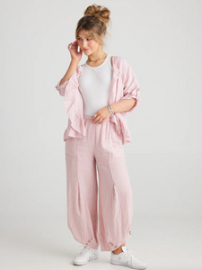 Fifi short linen jacket. Pale Pink