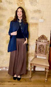 Teddy Linen shirt. Navy