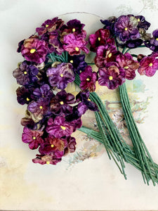 Forget me not Posy. set of 3 antique purple posies.