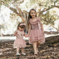 Clara Ballerina Dress. Dusty Pink & Vintage Blue