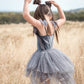 Clara Ballerina Dress. Dusty Pink & Vintage Blue