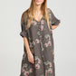 Abigail Floral Coatdress - Linen button up coat