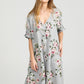 Abigail Floral Coatdress - Linen button up coat