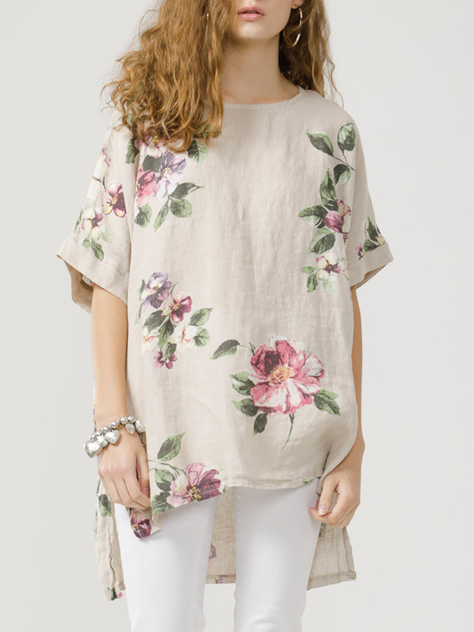 Floral Linen Contessa Top