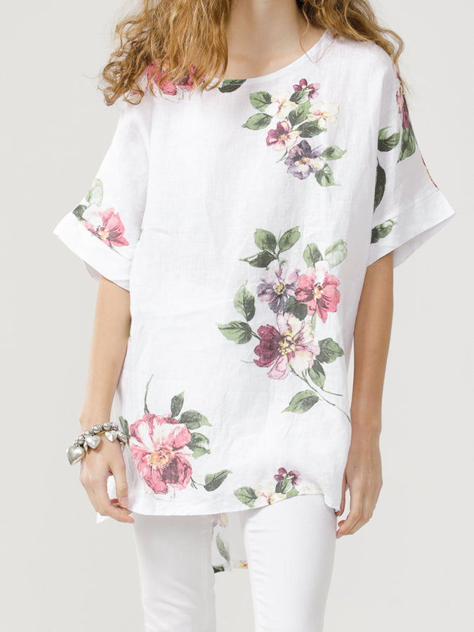 Floral Linen Contessa Top