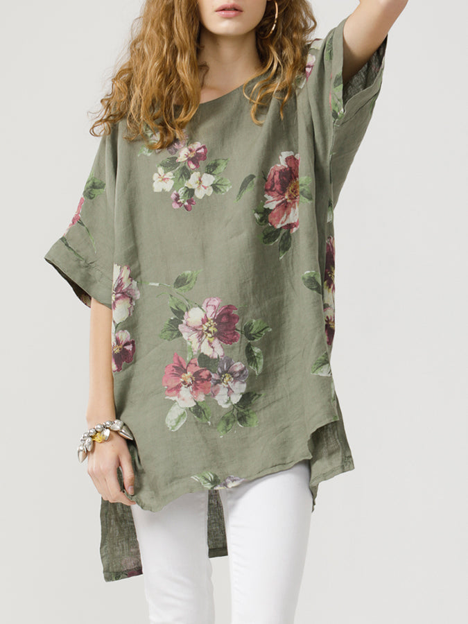 Floral Linen Contessa Top