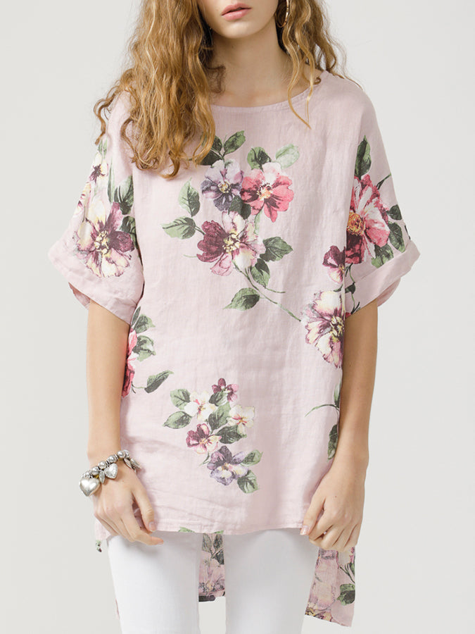 Floral Linen Contessa Top