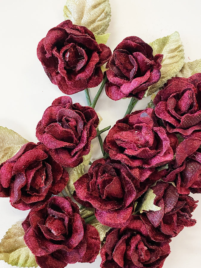 Velvet Baby Roses Burgundy