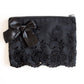 Black Satin & Lace Zip Bag Purse