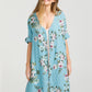 Abigail Floral Coatdress - Linen button up coat