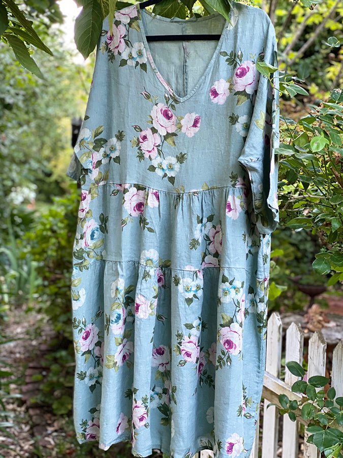 FLORAL Stella Linen Dress