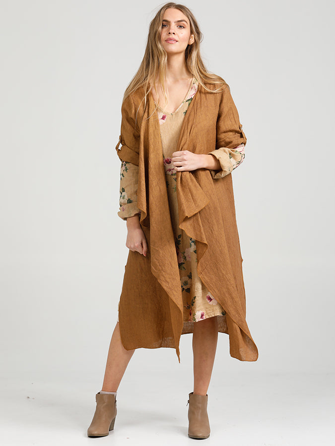 Sabine Coat - Pure Linen Open Coat