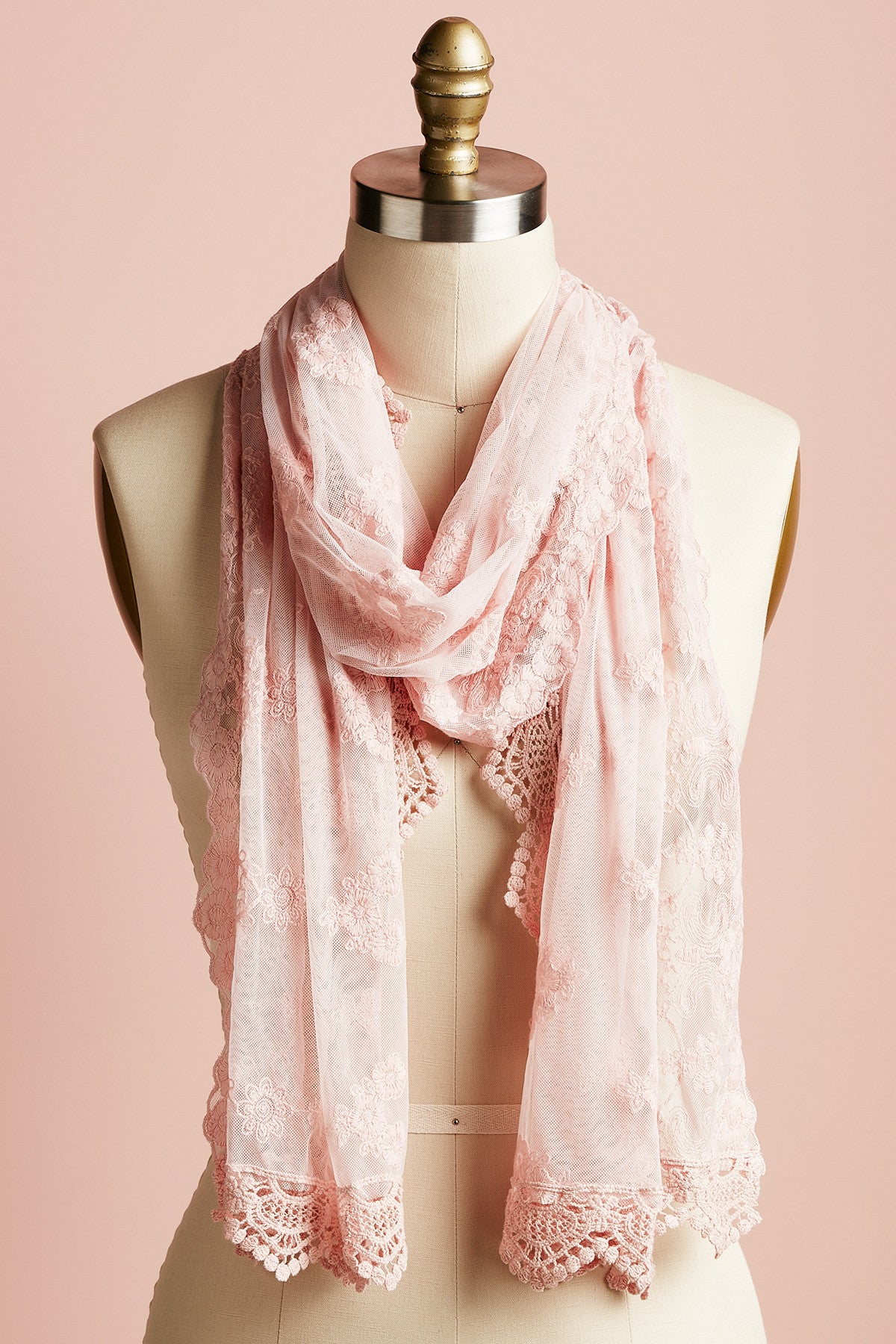 Lace Scarf Pink