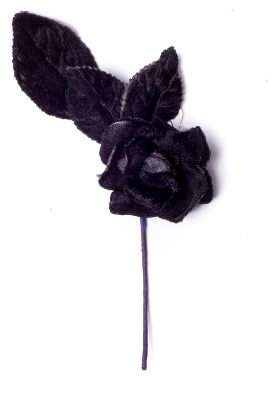 Small Velvet Rose Black