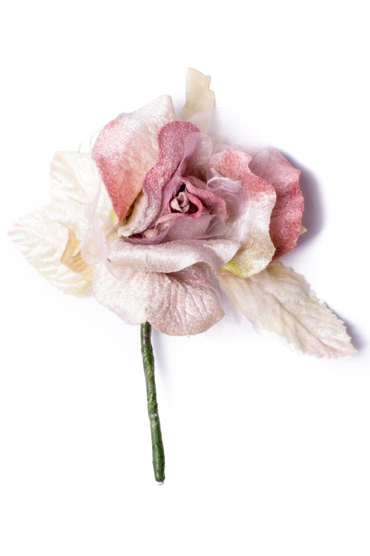 Velvet Organza Rose Antique Peach